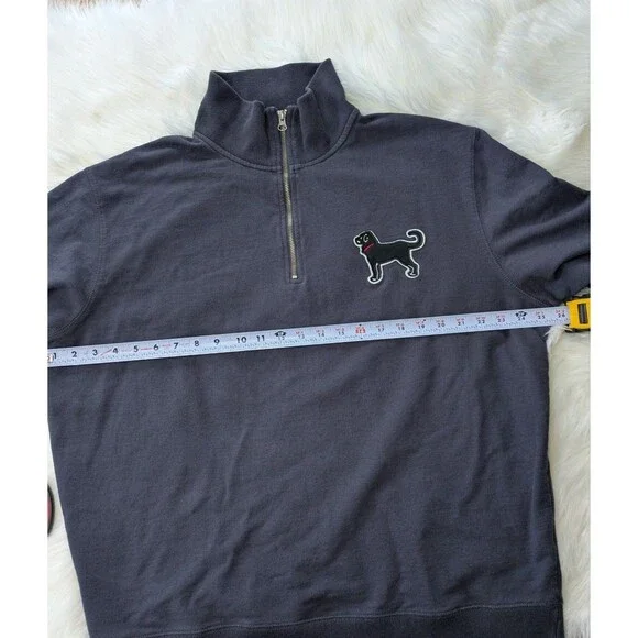 The Black Dog Women's XL Navy Blue Quarter-Zip Cotton Sweater - Picture 6 of 11